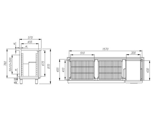 Холодильный стол Полюс T57 M2-1-C 0430 (BAR-360К Сarboma)