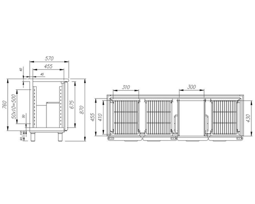 Холодильный стол Полюс T57 M3-1-G 0430 (BAR-360С Сarboma)