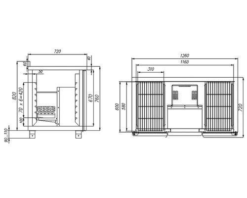 Холодильный стол Полюс T70 M2-1-G 0430 (2GNG/NT Carboma)