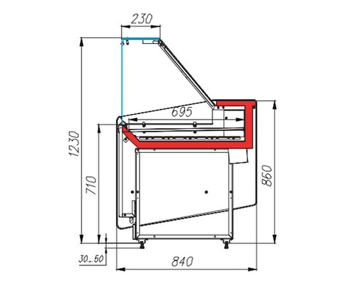 Кондитерская тепловая витрина Полюс KC80 (Borneo) SH 1,2-1