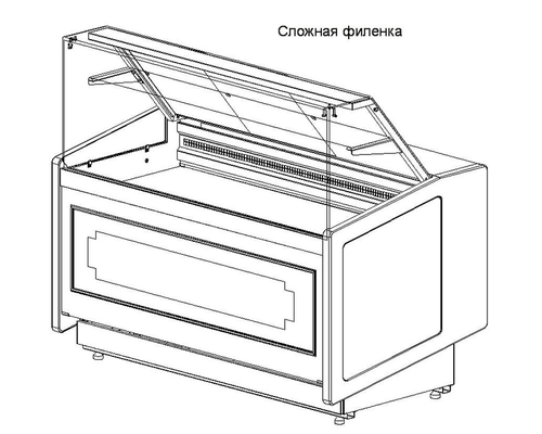 Кондитерская тепловая витрина Полюс KC80 (Borneo) SH 1,2-1