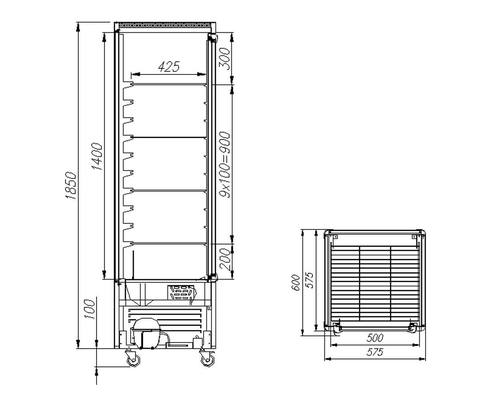 Шкаф холодильный кондитерский Полюс R400C Carboma Люкс INOX (D4 VM 400-1)