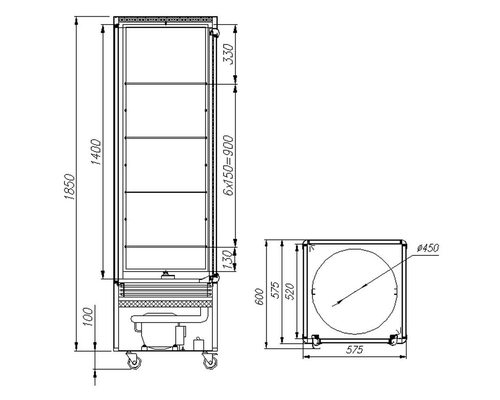 Шкаф холодильный кондитерский Полюс R400Cвр Carboma Люкс INOX (D4 VM 400-2)
