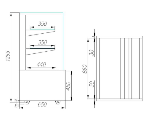Тепловая витрина Полюс Carboma Flandria KC70 SH 0,9-1 LIGHT (стекло)