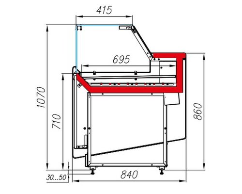 Тепловая витрина Полюс Carboma Vision KC82 SH 1,0-1