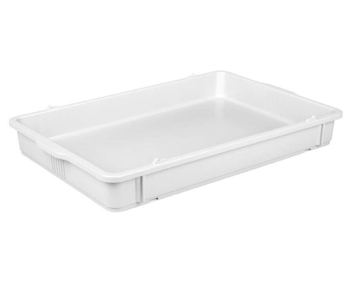Лоток для теста 650х430х80 мм (без крышки, белый полипропилен)