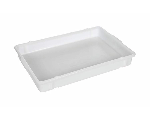Лоток для теста 650х430х80 мм (без крышки, белый полипропилен)
