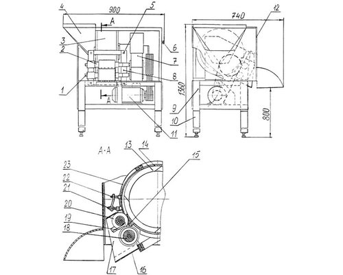 Овощерезка Белторгмаш ОР-1 (с насадкой 10х10)