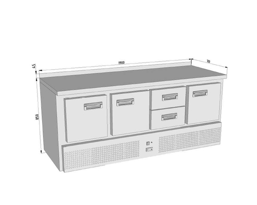 Стол холодильный Finist СХСн-700-3/2