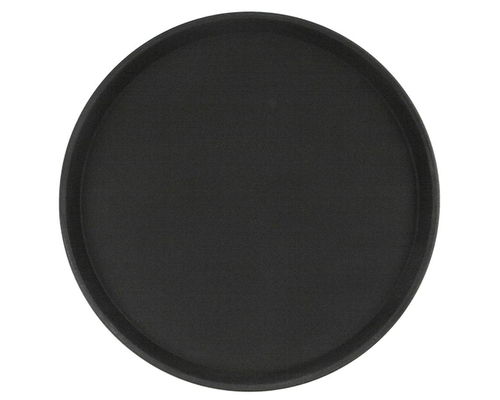 Поднос прорезиненный круглый 400х25 мм (черный)