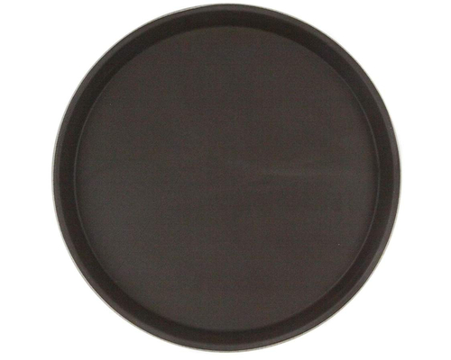 Поднос прорезиненный круглый 400х25 мм (коричневый)