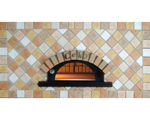 Печь для пиццы дровяная квадратная Ceky S130 (фронт - красный кирпич)