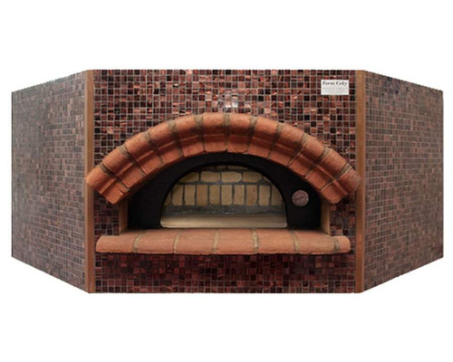 Печь для пиццы дровяная угловая Ceky P120 (фронт - красный кирпич)