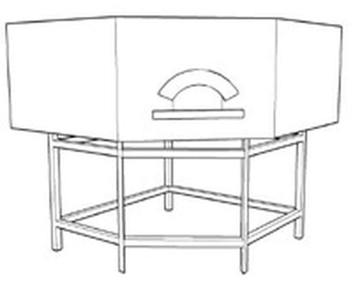 Печь для пиццы дровяная угловая Ceky P120 (фронт - красный кирпич)