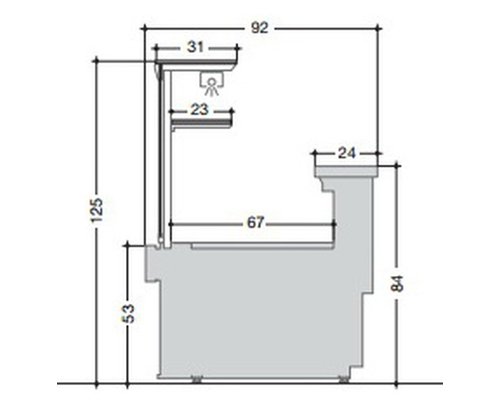 Прилавок гастрономический охлаждаемый Criocabin ESPRIT ES200 2188 (встроенный агрегат)