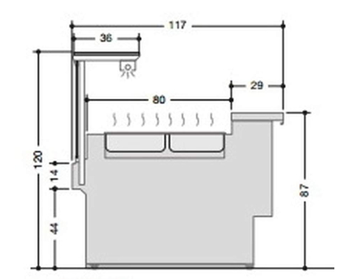 Прилавок подогреваемый паровой Criocabin ENIXE EI400 1250
