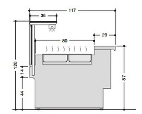 Прилавок подогреваемый паровой Criocabin ENIXE EI400 1875