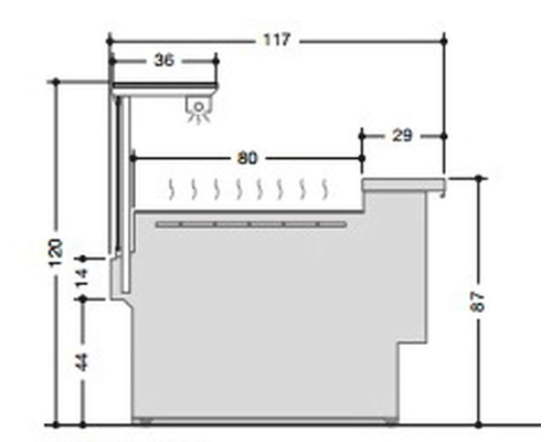 Прилавок подогреваемый сухой Criocabin ENIXE EI410 1250