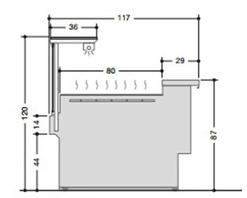Прилавок подогреваемый сухой Criocabin ENIXE EI410 1875