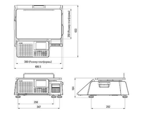 Торговые весы с печатью этикеток CAS CL3000J-15B TCP-IP (платформа 380х250 мм)