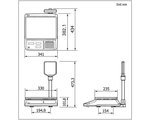 Весы торговые CAS PR-6P-II со стойкой Весы торговые CAS PR-6P-II со стойкой
