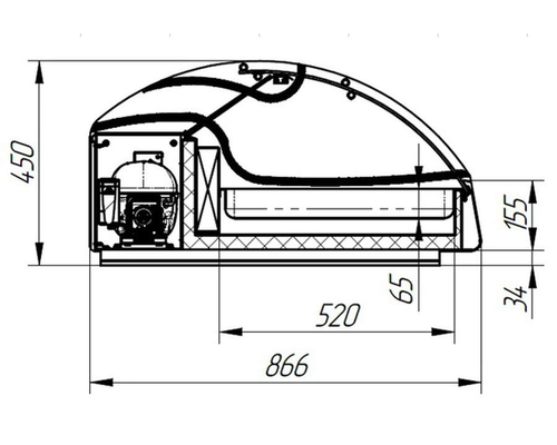 Витрина тепловая ВПТ Vivo 1000