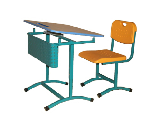 Стол ученический "Асташка -1" одноместный регулируемый, объемный фронтон, с регулировкой наклона столешницы, №2-4, 4-6