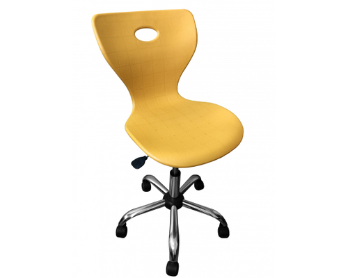 Стул ученический на газовом лифте НА КОЛЕСАХ с цельным пластиком ДВУХСЛОЙНЫМ ДЫШАЩИМ