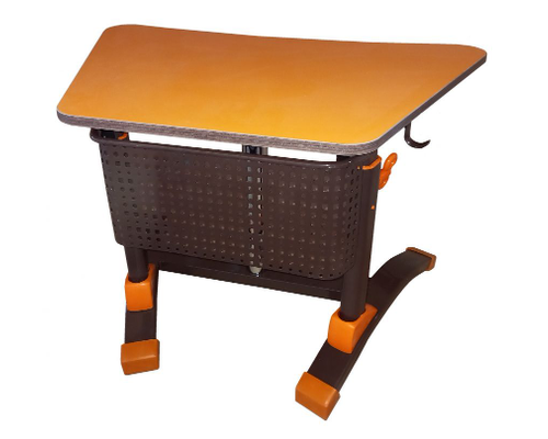 Стол ученический "Ламифорка - 1" трапеция, объемный фронтон, с регулировкой наклона столешницы, полуавтоматическая регулировка роста - ГАЗОВЫЙ ЛИФТ