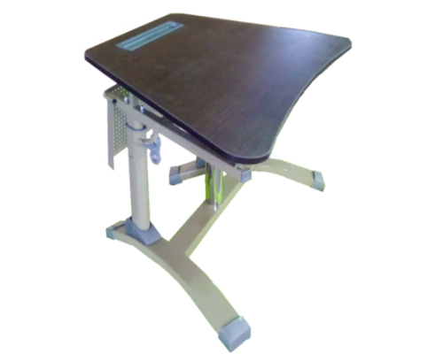 Стол ученический "Ламифорка - 1" трапеция, объемный фронтон, с регулировкой наклона столешницы, полуавтоматическая регулировка роста - ГАЗОВЫЙ ЛИФТ