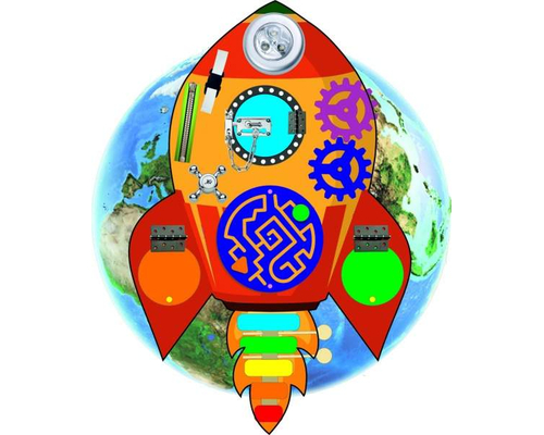 Бизиборд "Ракета с планетой"