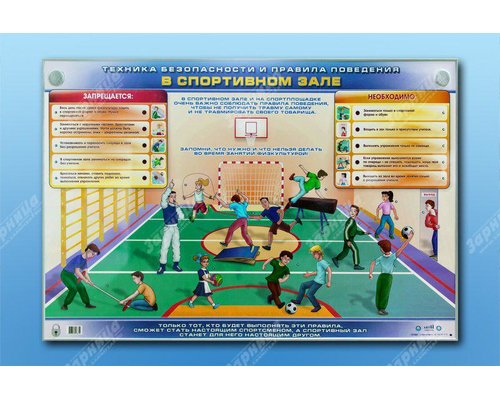 Электрифицированный стенд "Техника безопасности и правила поведения в спортивном зале"