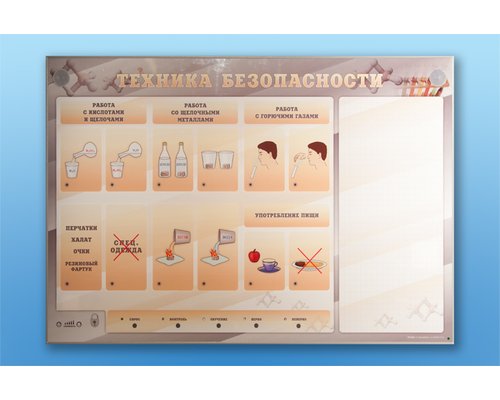 Электрифицированный стенд "Техника безопасности" с маркерными полями