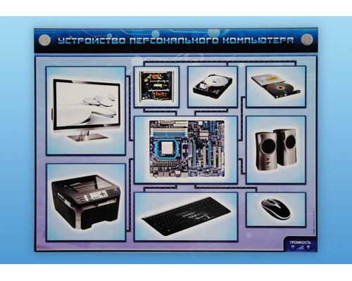 Электрифицированный учебно-информационный стенд "Устройство персонального компьютера"