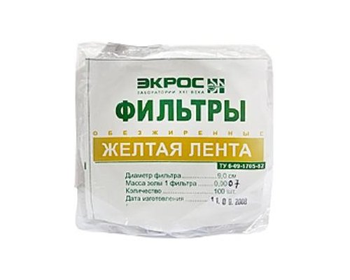 Фильтры "Белая лента" d= 9,0 см (инд/уп)