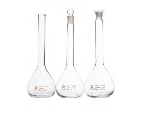 Колба 2-250-2 мерная, с пришлифованной пробкой 14/23,  уп.2 /72 шт