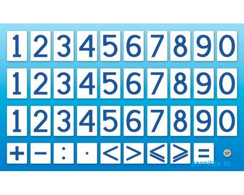 Комплект магнитов (демонстрационных) для школьной доски "Цифры и знаки"