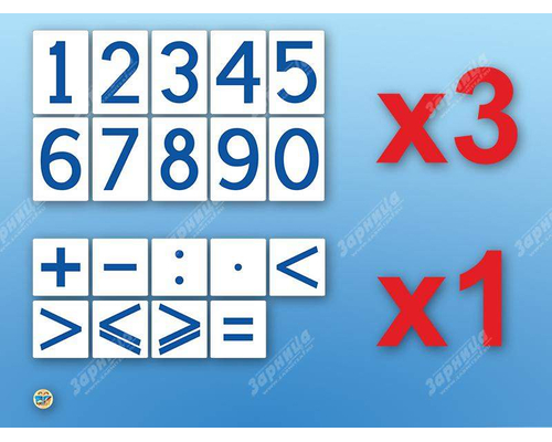 Комплект магнитов (демонстрационных) для школьной доски "Цифры и знаки"