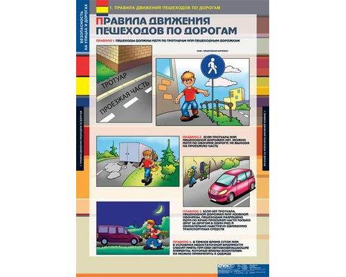 Комплект таблиц "Безопасность на улицах и дорогах"  12 таблиц