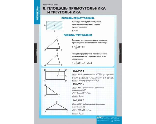 Комплект таблиц "Многоугольники" (8 таблиц)