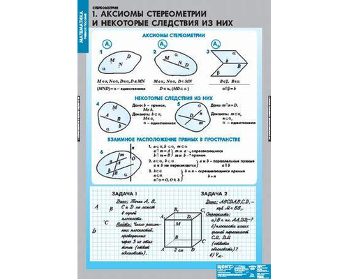 Комплект таблиц "Стереометрия" ( 9 таблиц)