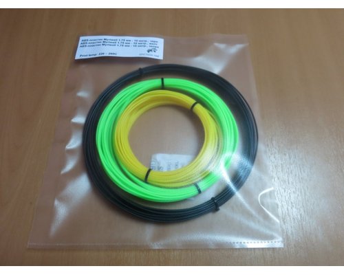 Комплекты ABS-Пластика Для 3D Ручек Myriwell 1.75 Мм (Белый, Синий, Красный), (Желтый, Зелёный, Черный), 10 М. Каждого Цвета