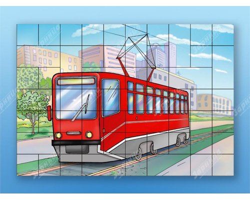 Магнитный пазл "Трамвай"
