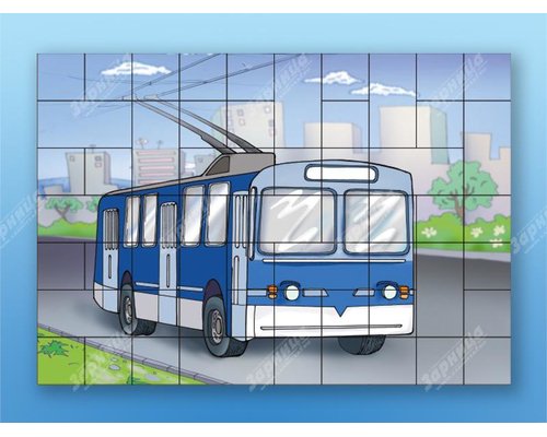 Магнитный пазл "Троллейбус"