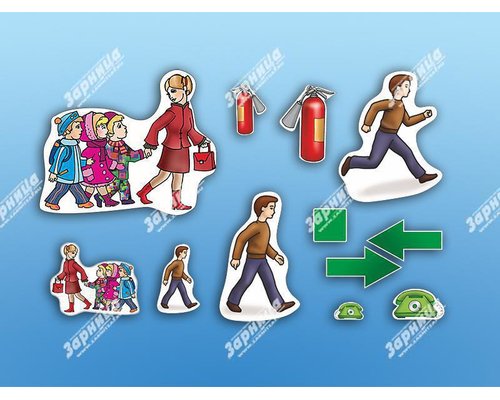 Магнитно-маркерная доска "Макеты убежищ и простейших укрытий" с комплектом фолий и тематических магнитов