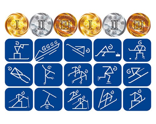 Магнитно-маркерная доска "Олимпийские виды спорта" с комплектом тематических магнитов
