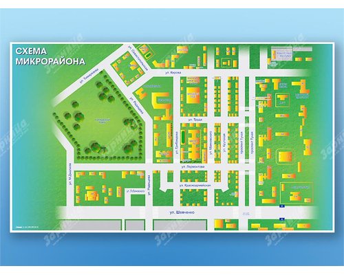 Магнитно-маркерная доска "Схема микрорайона"