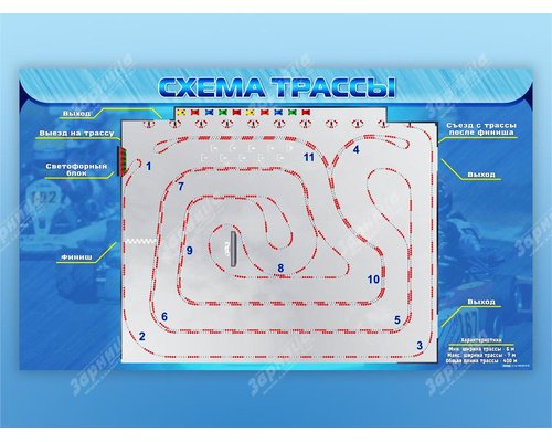 Магнитно-маркерная доска "Схема трассы"