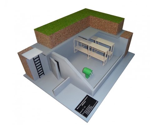 Макет быстровозводимого противорадиационного укрытия (на 25 человек)