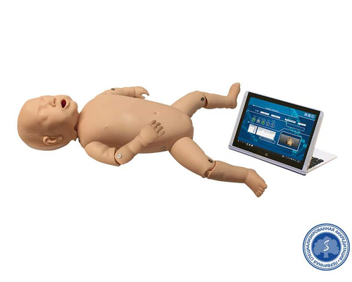 Манекен-тренажер ребёнка для проведения сердечно-лёгочной реанимации с планшетным компьютером